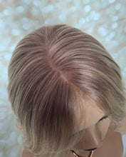 Load image into Gallery viewer, Ready to ship- Silk base lace front wig, medical, hair loss, high quality, realistic, ash blonde/ lightest blonde, Medium
