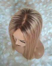 Load image into Gallery viewer, Ready to ship- Silk base topper , ash blonde/ light blonde with light root, 5x6 inch, 18 inches long