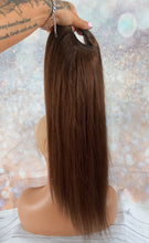 Load image into Gallery viewer, Ready to ship- U part topper #4, dark brown clip in hair booster, volumiser, 18 inches long 6x6 inch