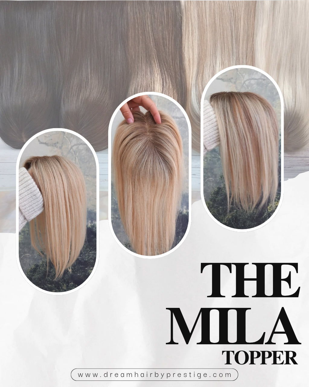 Ready to ship- Mila silk base human hair topper, 12 inches long,honey blonde with root