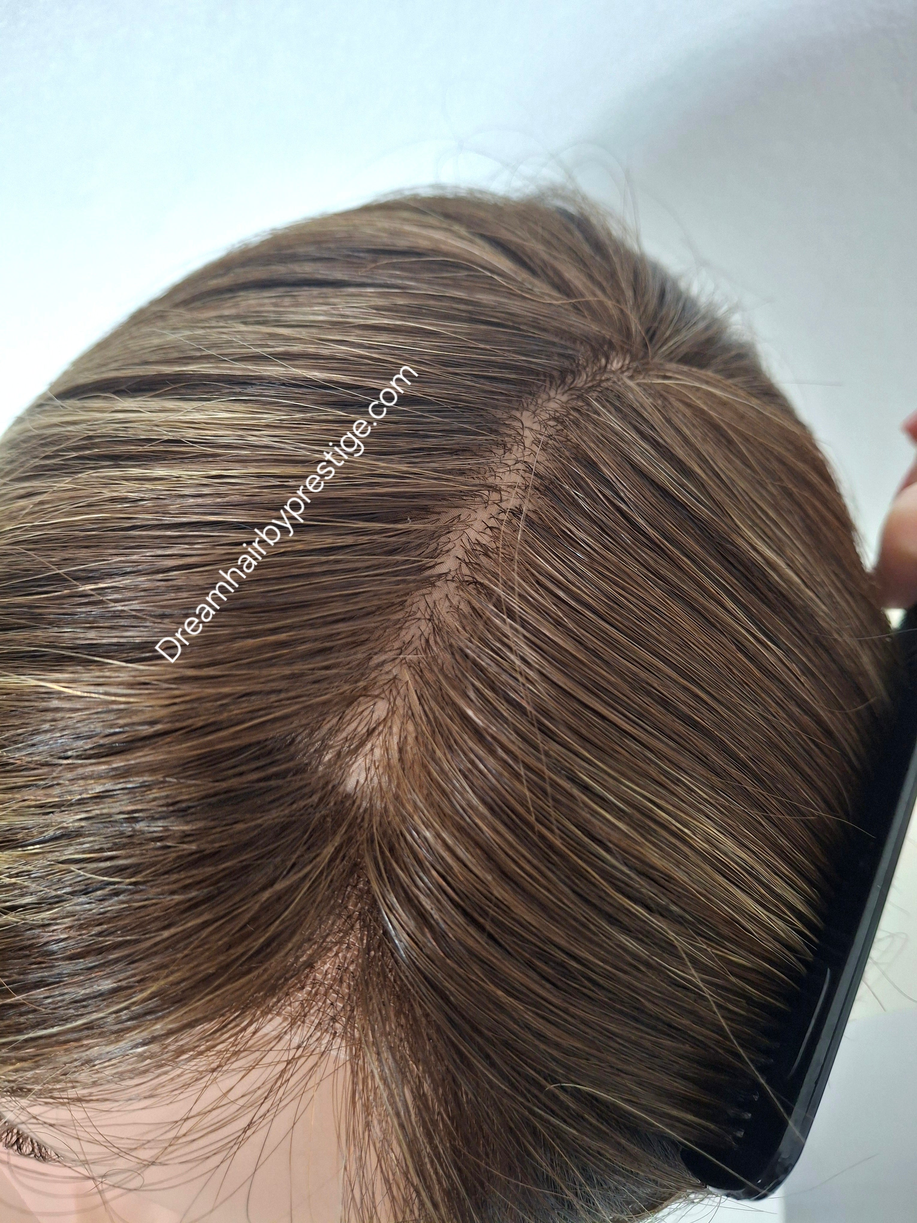 Lila Silk base lace front wig, medical, hair loss, high quality, realistic, caramel mocha, Medium