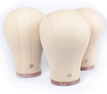 Load image into Gallery viewer, Canvas wig block, quality, professional standard, small, medium size cork mannequin head