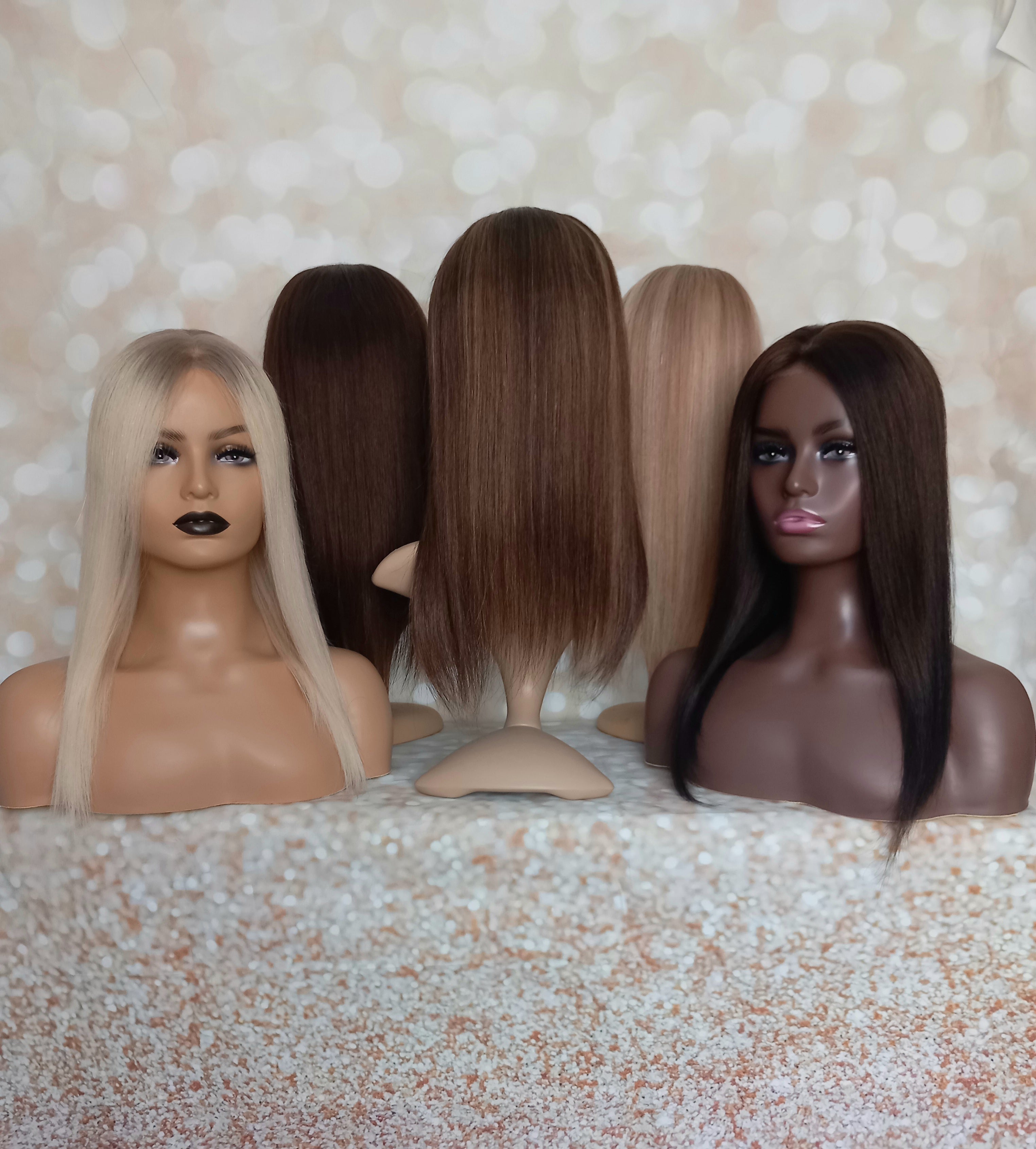 Ready to ship - Bella human hair topper, silk and weft base, lace front, 16 inches long, organic cocoa