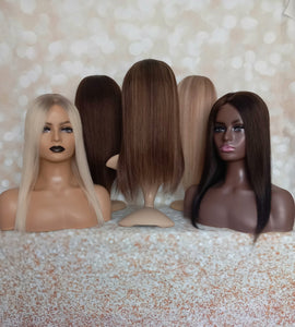Ready to ship - human hair topper, silk and weft base, lace front, 16 inches long, light blonde light root