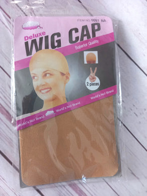 Stocking wig caps, pack of 2 stretch cap, beige,