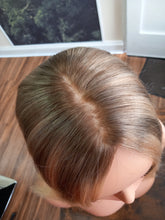Load image into Gallery viewer, Ready to ship- Silk base topper , ash blonde/ light blonde with light balayage root, 5x6 inch, 16 inches long