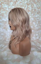 Load image into Gallery viewer, Ready to ship- Silk base lace front wig, medical, hair loss, high quality, realistic, ash blonde/ lightest blonde, Medium