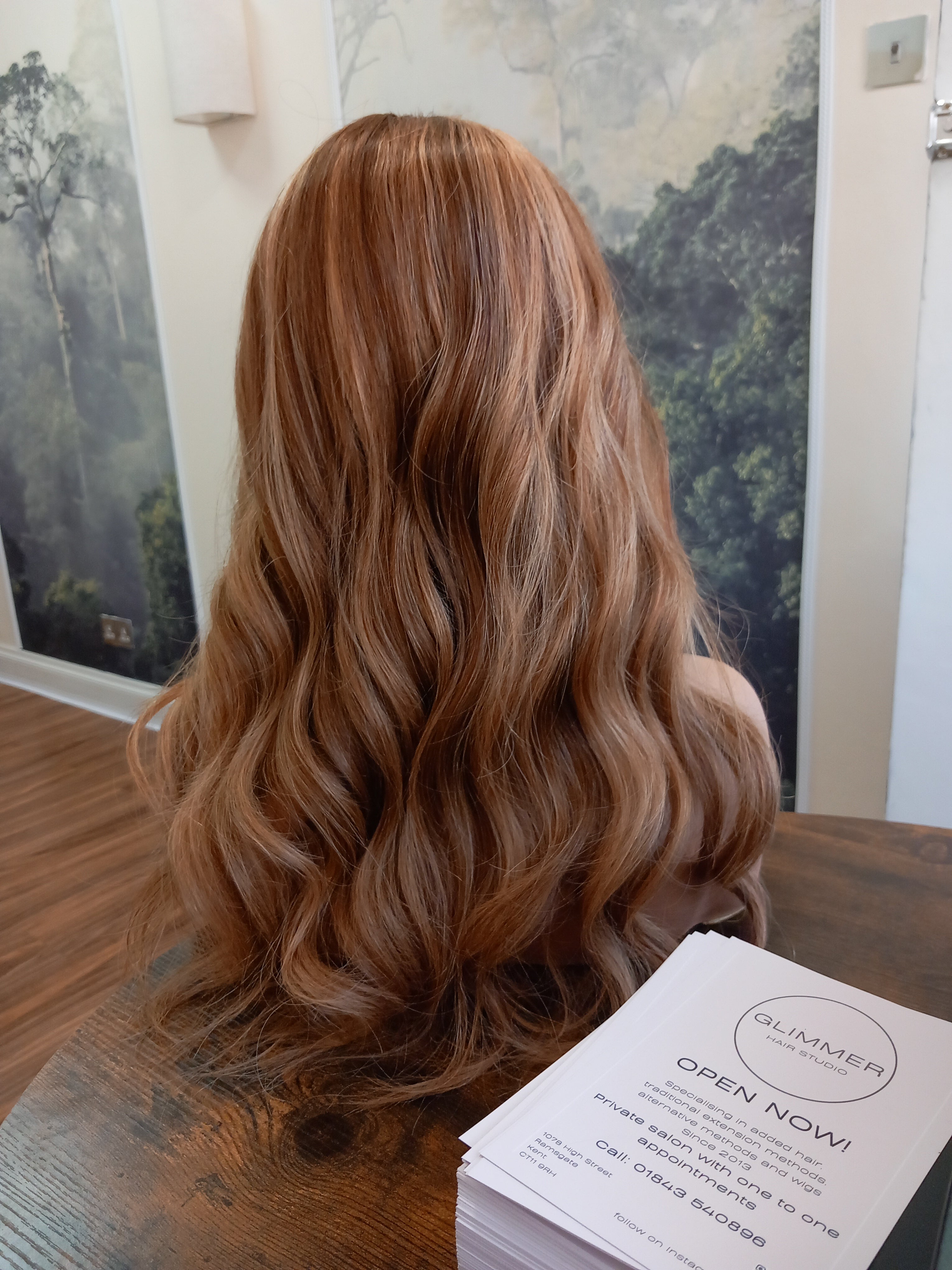 Ready to ship, Vibe U part wig, dark brown/ strawberry blonde, 18 inches long, Medium size