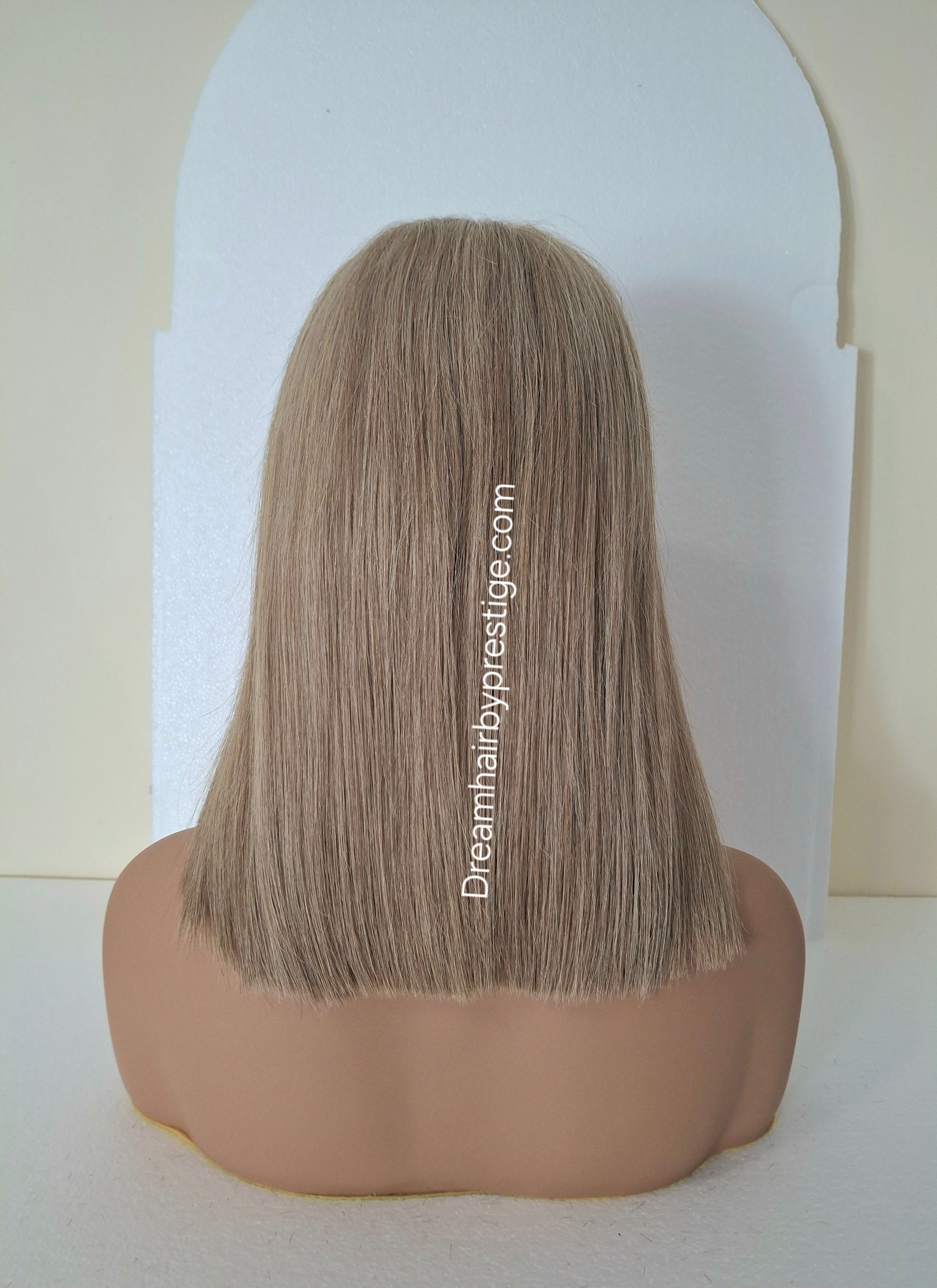 Lila Silk base lace front wig, medical, hair loss, high quality, realistic, sandy pearl, Medium