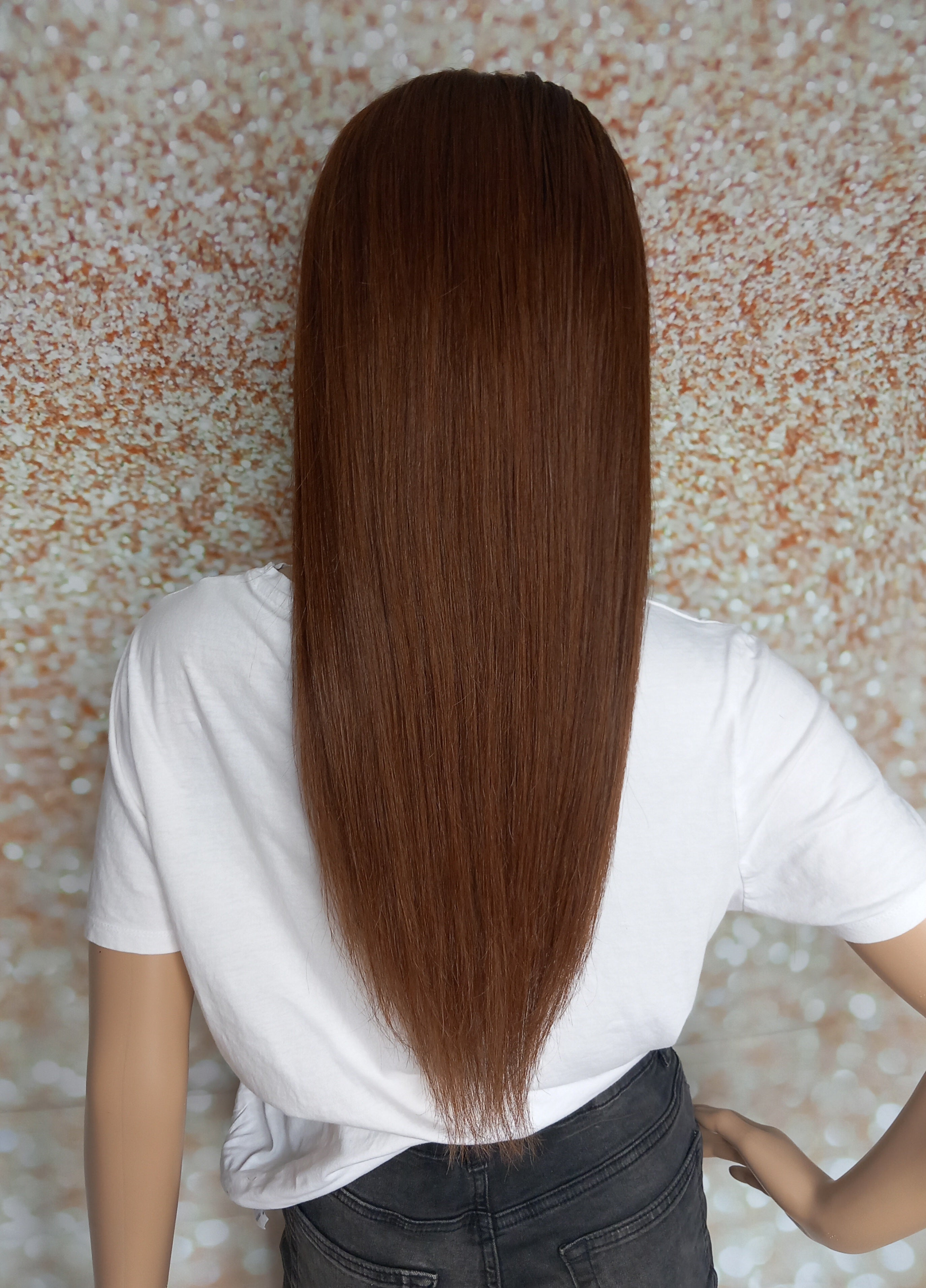 Ready to ship, Vibe U part wig, dark brown, 18 inches long, Medium size