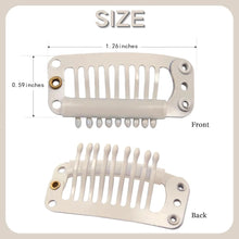 Load image into Gallery viewer, Hair extension clips- straight teeth, pack of 10- highest quality, black, beige, brown, dark brown