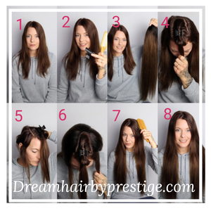Immediate despatch- Human hair U part wig- #6/613- medium brown/ light blonde- 20 inches long