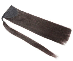 natural black wraparound human hair ponytail