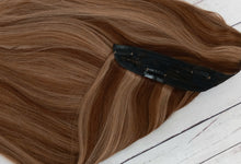 Load image into Gallery viewer, Human hair extension, one piece clip in, choose shade, 16/18 inches long, 100g