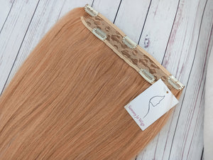 Human hair extension, one piece clip in, choose shade, 16/18 inches long, 100g