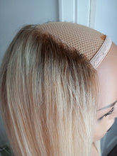 Load image into Gallery viewer, Immediate despatch- Full lace U part topper/wig, lightest blonde with light root, 18 inch