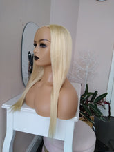Load image into Gallery viewer, Human hair U part wig- #60- lightest blonde- 16/18/20/22 inches long