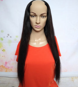 Human hair U part wig- #1b- natural black- 16/18/20/22 inches long