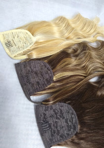 Wraparound ponytail extension, human remy hair, 100g, 16/18/20 inch