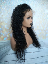 Load image into Gallery viewer, Human hair wig, lace front water wave. Natural colour black, Medium