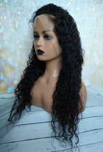 Load image into Gallery viewer, Human hair wig, lace front water wave. Natural colour black, Medium