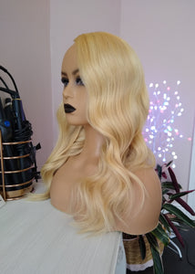 Human hair U part wig- #27/613 -strawberry blonde/ light blonde- 18/20/22 inches long