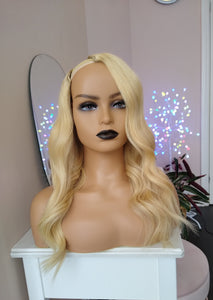 Human hair U part wig- #27/613 -strawberry blonde/ light blonde- 18/20/22 inches long