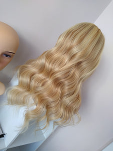 Perruque U part en cheveux humains- #8/613- brun clair/ blond clair- 16/18/20 pouces de long