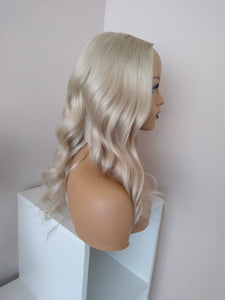 Perruque U Part en cheveux humains - #90- blond glacé - 16/18/22/24/26 pouces de long