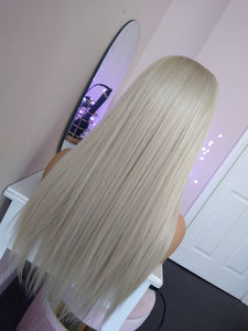Human hair U part wig - #90- ice blonde- 16/18/22/24/26 inches long