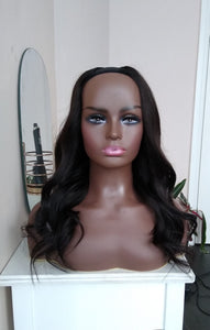 Human hair U part wig- #1b- natural black- 16/18/20/22 inches long