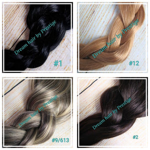 Prestige U part clip in human hair extension colour choices