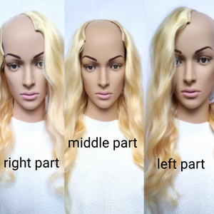 Human hair U part wig- #18/613 - ash blonde/ light blonde- 16/18/20/22/24 inches long
